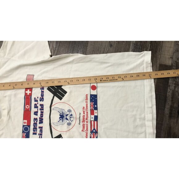 Vtg 1993 APF Special World Series Weight Lifting Mens Large Single Stitch T Shir - Picture 7 of 7